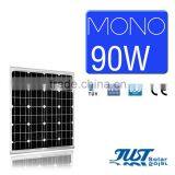 High Quality 90 Watt Monocrystalline Solar Panel for Home Solar Panel Kits Paneles Solares With CE Tuv
