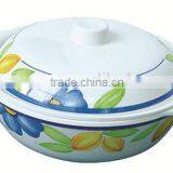 Round Printed Melamine Soup Tureen With Two Handle + Lid CB-04