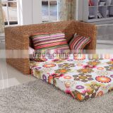 China High Quality Colorful Wicker Rattan Sofa Bed