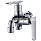 High Quality Brass Two Way Bibcock, Double Handle Bib Tap, Polish and Chrome Finish, M1/2" Wall Mounted thumbnail-4