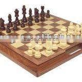 Standard UK Style Portable Natural Ebony And Maple Wood Giant Outdoor Chess Set thumbnail-1