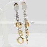 Wholesale Fashion Vintage Round Pendant Gold Earring Stainless Steel thumbnail-3