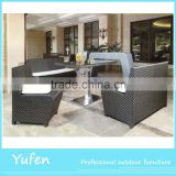 Black dining double seat bar table and chairs with large backrest