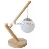 Wooden Arm Globe Shade Pendant Desk Lamp thumbnail-1