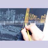 Newest Paris Scratch Night View, Scratch Art Paper, Scratch Art 3D Postcard With Pen Funnest Than Coloring Books thumbnail-5