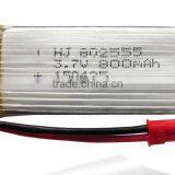 802555 3.7V Lipo Battery 800mah Lithium Polymer Battery 3.7v rc Helicopter Battery Supplier's Choice