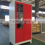 Red Steel Locker Closet Indian Style Metal Wardrobe
