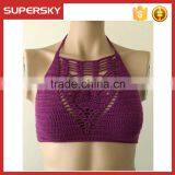 K-47 Handmade Classic Knit Crochet Sexy Genie Bra Ladies Open Back Sexy Bikini Top Women Knti Beach Bustier thumbnail-1
