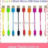 Colorful Short Travel USB To Micro USB Sync Data Charger Cable Cord For Smartphones