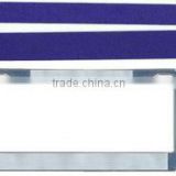 Sapphire Blue Background with White Letters License Plate Frame Strips