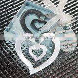 Double Heart Shaped Chrome Metal Bookmark thumbnail-1