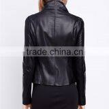 China Wholesale Supplier Cool Shinny Black Pu Leather Jacket For Women thumbnail-2