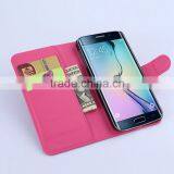 HOT SELLING Luxury Case for Samsung GALAXY S6 Edge PU Lichee Leather Flip Cover With Wallet thumbnail-5