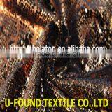 New Fancy Item 95% Polyester 5% Spandex Warp Knitted Velvet With Bronze Foil Python Pattern Print Fabric thumbnail-1