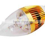 3W E14 Led Light With Tail/aluminum House With pc Cover/CE&ROHS&ISO9001