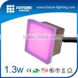 High Quality 3 Years Guarantee Red/blue/green Single Color 100*100 Waterproof Toughened Led Glass Brick Led Floor Tile Light