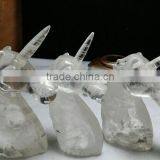 Natural Rock Clear Crystal Unicorn for Decoration