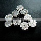 8mm Vintage Antiqued Silver Flower Leaf Flat Alloy Beads DIY Beading Supplies 3993009 thumbnail-1