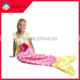 Home Pink Comfortable Kids Sleeping Bag Mermaid Tail Blanket