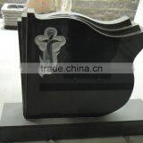 Headstone Accessories Hand Etching Memorial Tombstone Shanxi Black Upright Book Shape Headstone thumbnail-1