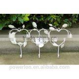 POWERLON Romantic Lovng Heart Metal Wall Hook Home Decoration Cream Color thumbnail-1