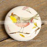 Bird Pattern Round Shape White Ceramic Fridge Magnet thumbnail-4