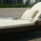 Rattan Sun Bed Aluminium Chaise Lounge Garden Furniture thumbnail-3