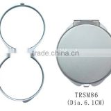 High quality aluminum double sided round shape pocket mirror