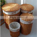 Wicker Material Hand Woven Folding Laundry Basket With Legs thumbnail-4