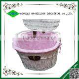 White Handmade Fashion Wicker Bike Basket thumbnail-3