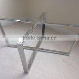 Chrome Metal Dining Table Base thumbnail-1