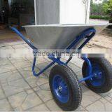 100L Double Wheel Galvanized Wheelbarrows thumbnail-1