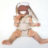 Wholesale Little Girls Clothes Newborn Baby Boutique Solid Cotton Romper For Kids thumbnail-4