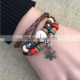 Zm35322a Wholesale Charm Bracelet Women Vintage Leather Bangle thumbnail-2