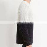 Wholesale Crew Neck Color Block Rib-knit Cuff Custom Men Pullover Brand Sweaters thumbnail-3