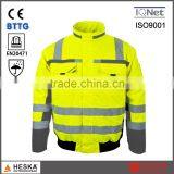High Visibility 3M 8906 Waterproof Pilot Coat hi Vis Wear Safety Bomber Jacket thumbnail-3
