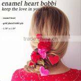 2014 New Style Red Enamel Heart Bobby Pin Fashionable Bobby Pins thumbnail-1