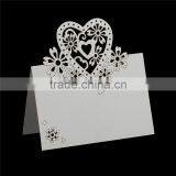 Paper Wedding Party Name Place Cards Heart Hollow Silvery White thumbnail-1