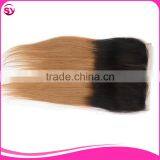 1B/27 Lace Closure Bleached Knots Ombre Blonde Hair Closure Piece, Free Parting Lace Closure Blonde thumbnail-4