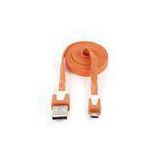 Orange Micro USB Charging Data Cable , High Speed Data Transfer Cable