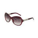 Round Plastic Polarized Sunglasses For Women , Coloured Frame Optic Sunglasses