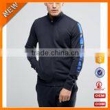 High Quality Owm Design 100% Cotton Navy Tracksuit / Breathable Plain Men Popular Tracksuit Sportswear H-1903 thumbnail-2