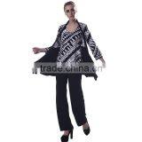 Ladies suit fabric free size and color ladies western pant suit sets zipper