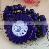 Small Wrist Women Big Dial Fashion Mexican Beach Watch Coconut Shell Printed Flowers Bracelet Ethnic Wristwatch thumbnail-4