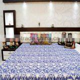 Unique Kantha Work Decorative Cotton Blanket Ethnic Handmade Vintage Quilt Throw Cotton Kantha Work Tapestery