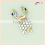 Lasted Novelty Custom Crystal Antler Decorative Hair Combs For Girls Party Jewelry