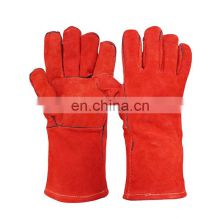 Wholesale durable leather cow split leather long sleeve welding working gloves