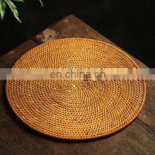 High Quality Woven Round Rattan Placemats For Dinning Table/Rattan Cup Coasters Dining Table Mat thumbnail-5