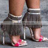 C89232A New Fashion Lady High Heel Shoes Women Tassel Shoes thumbnail-1