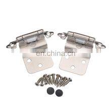 2 Pack Self Closing Cabinet Door Hinges Satin Nickel thumbnail-3